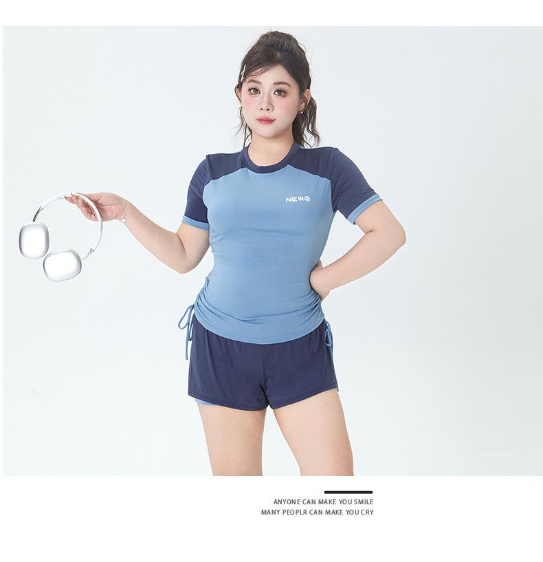 Product Introduction of Đồ Bơi Thể Thao, Hàng Mới Về, Dành Cho Phụ Nữ Và Cô Gái Đầy Đặn Ngoại Cỡ, Giấu Flab, Thiết Kế Xẻ Tà, Phong Cách Bảo Thủ, Mỏng Vừa Vặn, Thích Hợp Cho 100,00kg, Áo Tắm quần  ngố  tập  gym  nữ 10