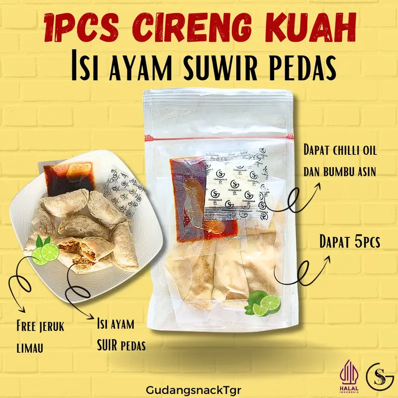 1 Bungkus Cireng Kuah Ayam Suwir Dapat 5 pcs Pedas Hotpot Instan GudangsnackTgr Asin Food Seblak 2