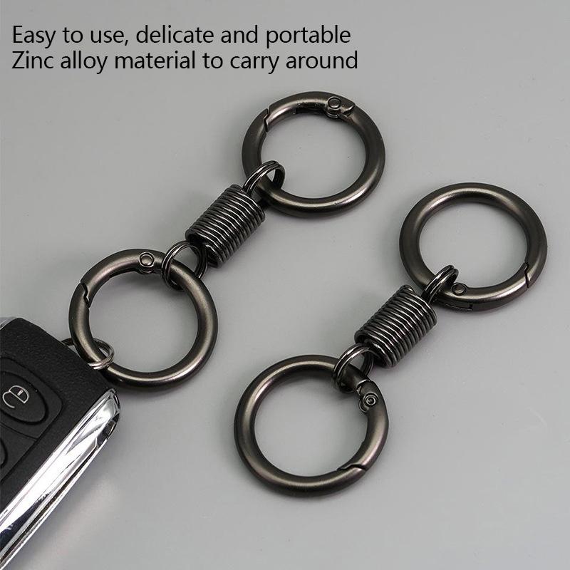 Product Introduction of [Czz]Personality Spring Double Coil Keychain Carabiner Buckle Key Rings Anti-lost Climbing Hook Car Keychians Accessories Gift 19