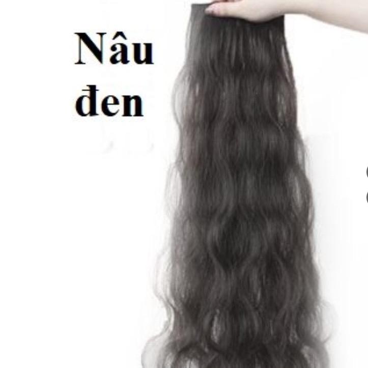 Tóc phím giả xoăn xù nâu đen