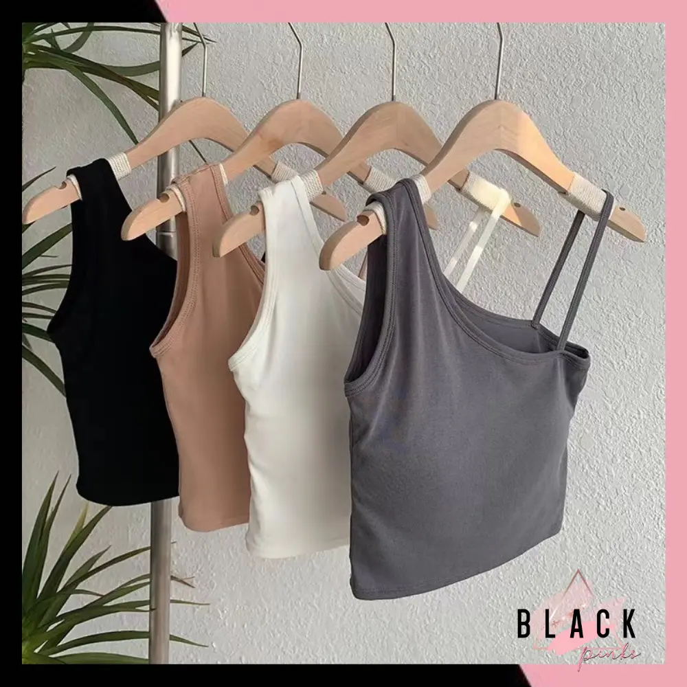 Blackpink Croptop With Bra Tali Strap Style Fashion Bra Top Wanita Atasan Y2K 1096