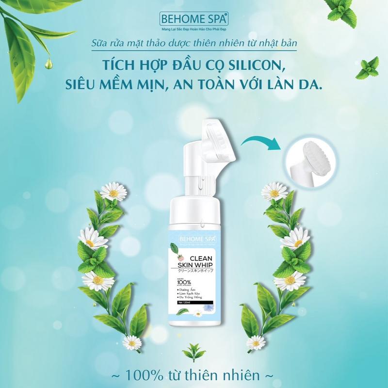 SỮA RỬA MẶT BEHOME SPA - CLEAN SKIN WHIP 120ml [Chính Hãng]