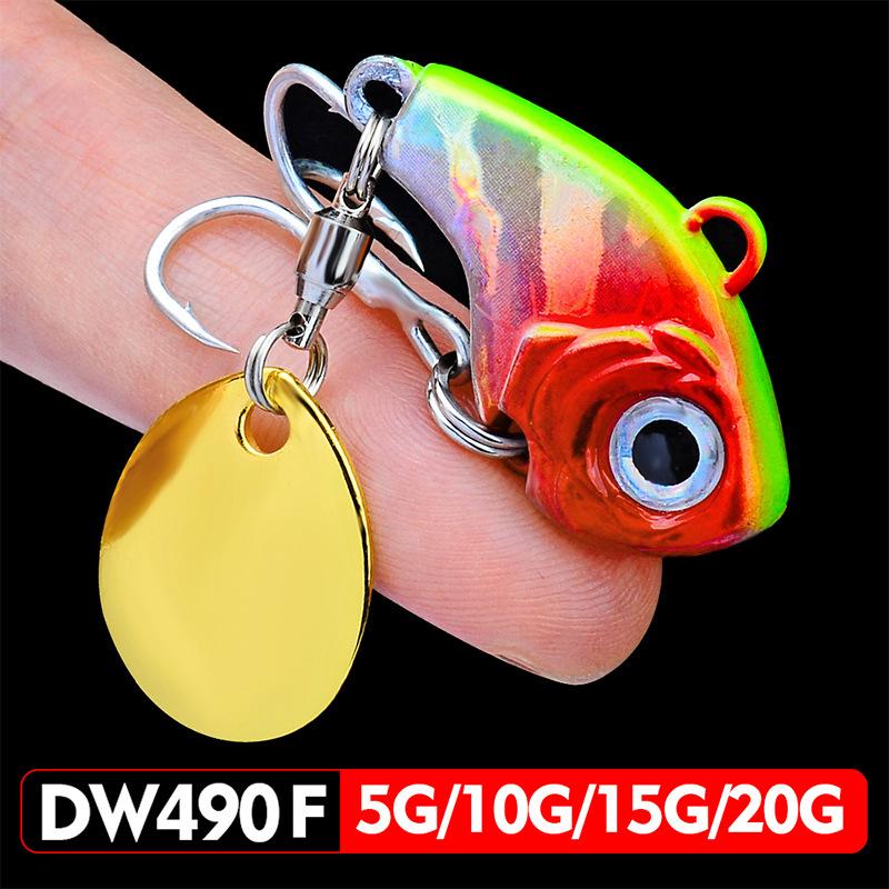 Product Introduction of Quality artificial goat speed saltwater fishing lead jigging metal jig lure5g7g10g14g 20g Rotating Metal Vib Vibration Bait Spinner Spoon Fishing Lure Jig 5
