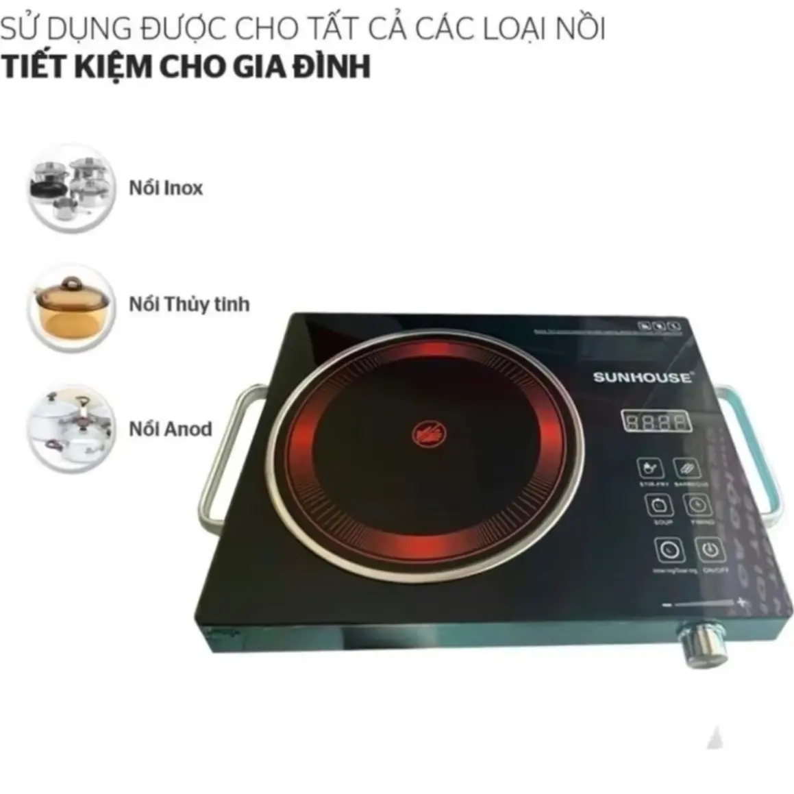 Bếp hồng ngoại Sunhouse công suất lớn 3500w (không kén nồi)- Bếp Điện-Bếp Hồng Ngoại Bếp Từ