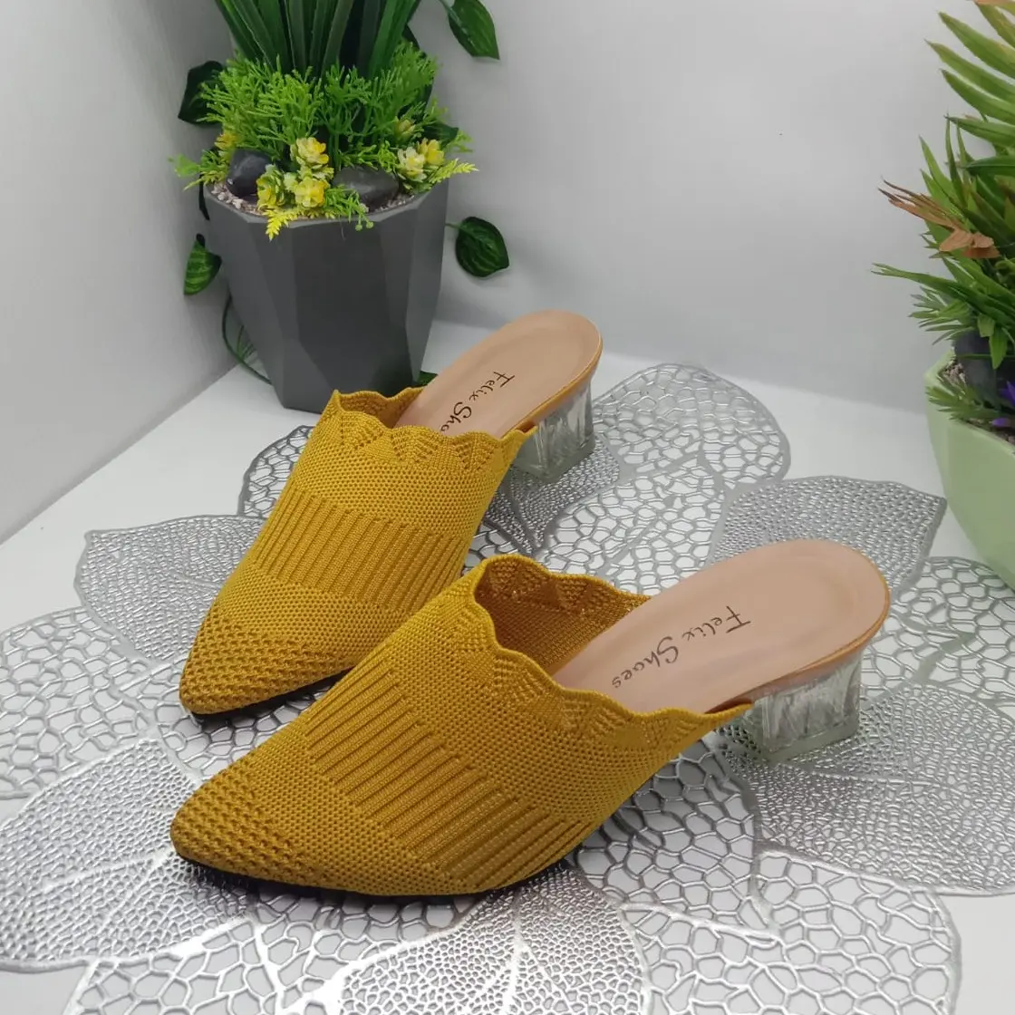 SANDAL HEELS HAK KACA 5CM TRENDY CASUAL TERBARU PROMO DR-01