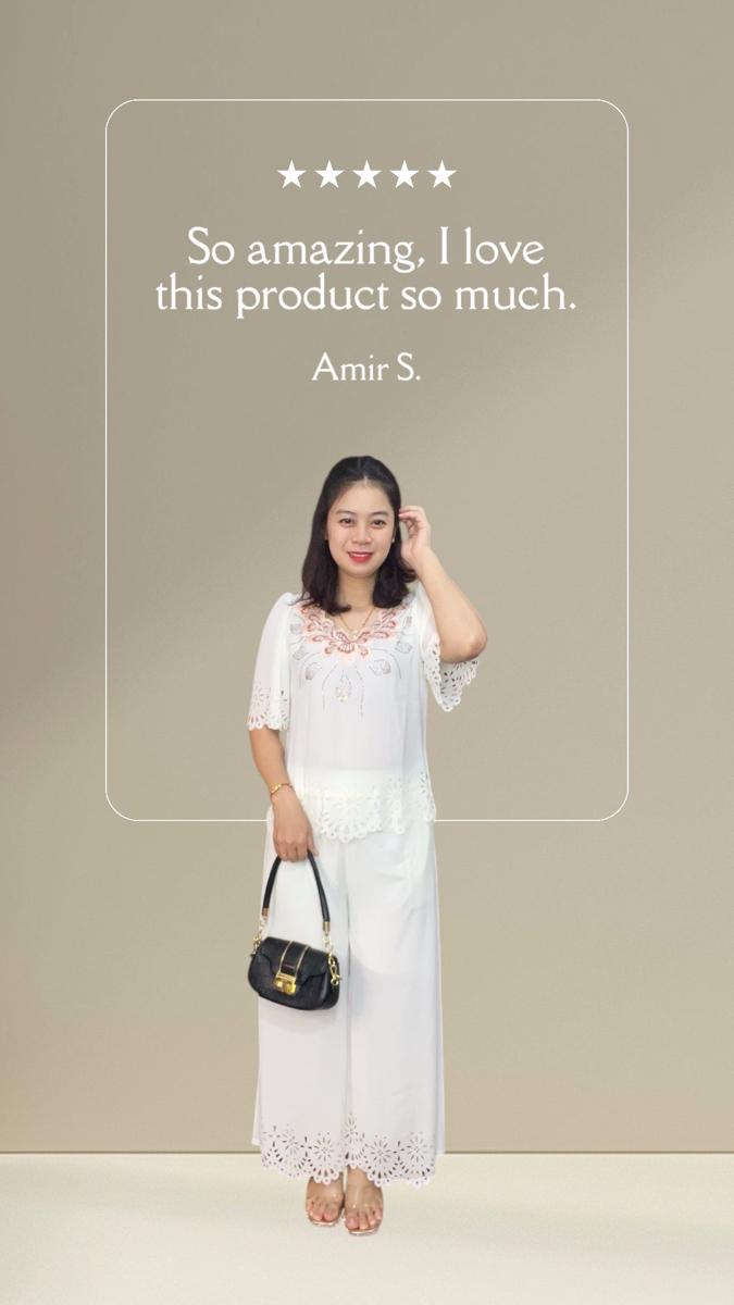 Product Introduction of Đồ bộ trung niên nữ- phong cách đơn giản sang trọng, áo cổ tròn tay ngắn, quần dài 14