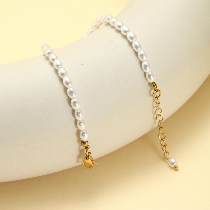 Product Introduction of Ins Bracelet Women's Simple Special-Interest Design High-Grade Beaded Bracelet Titanium Steel Ornament Bracelet 11