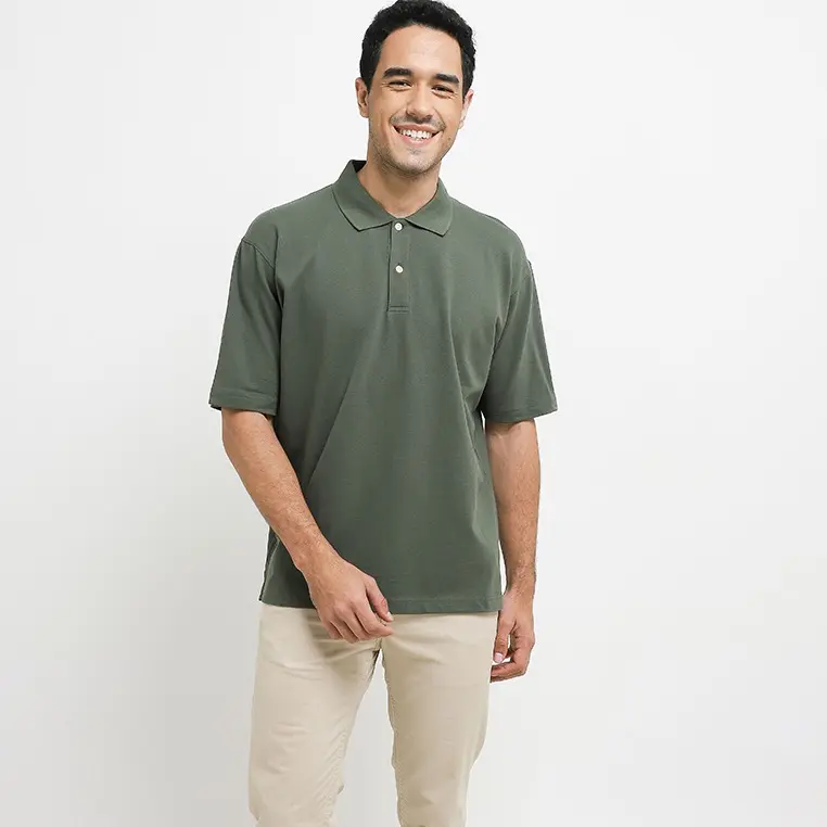 Giordano Polo Lycra Men Cotton Green, White, Black and Navy Color  Baju  Polos  Katun  Pria