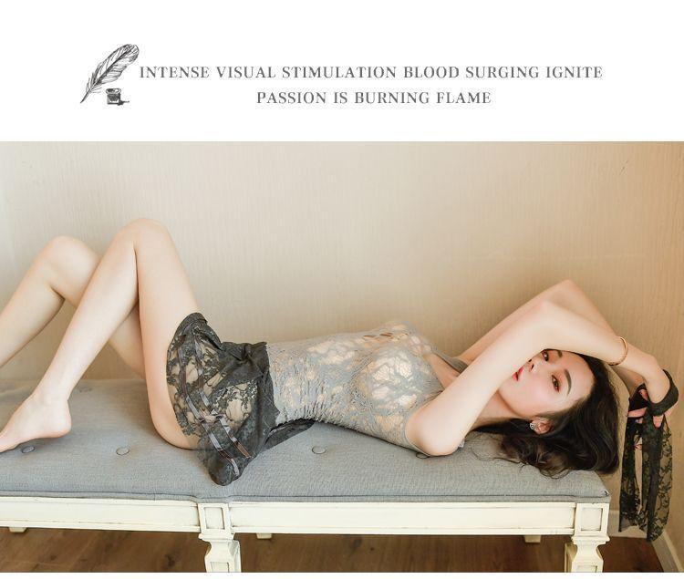 Product Introduction of New Temptation Flirting Sexy Lingerie Transparent Lace Princess Dress Fun Lingerie Temptation One-piece Mesh Nightdress 10