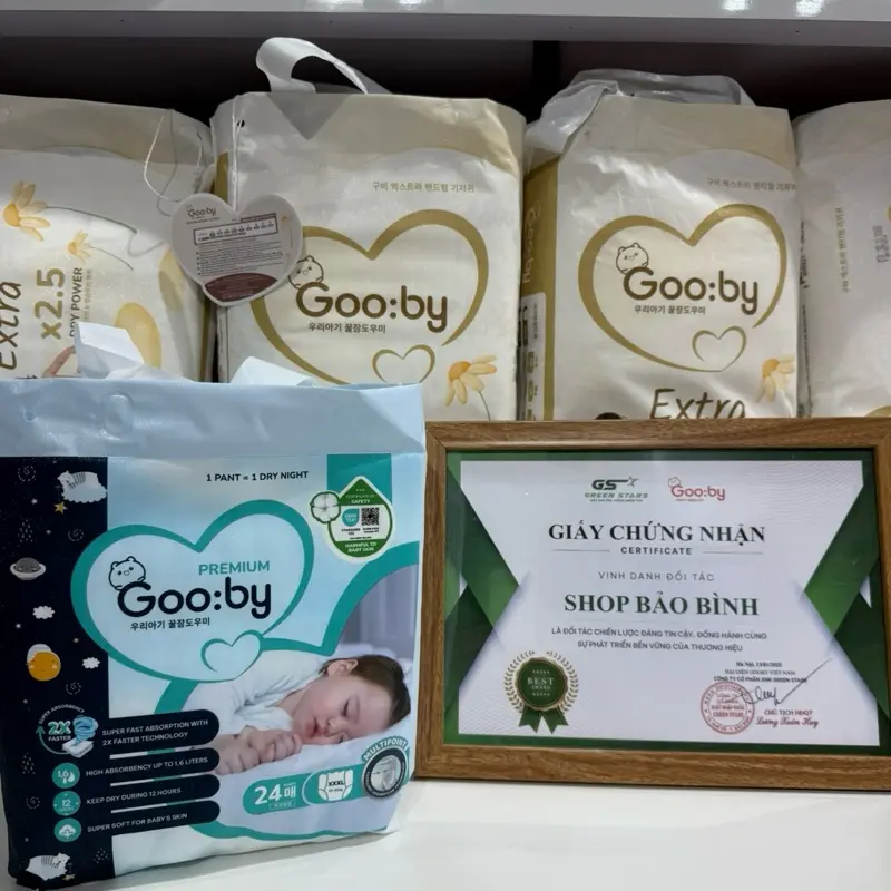 [Combo 2] Bỉm Đêm Tã,Bỉm Gooby Extra mềm mại,an toàn,thấm hút size NB/S/S-M/M/L/XL/XXL/XXXL cho bé Sơ Sinh-35kg +có quà tặng bim chobe tã  quần 8
