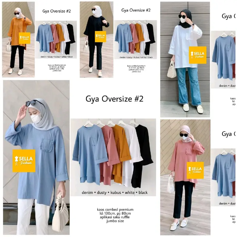 gya oversize by sella fashion blus kaos katun combed ld130 jumbo bigsize 0