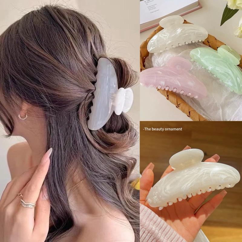  Kẹp tóc nhựa Acrylic bán nguyệt cỡ lớn nhiều màu ngọt ngào cho nữ K06 