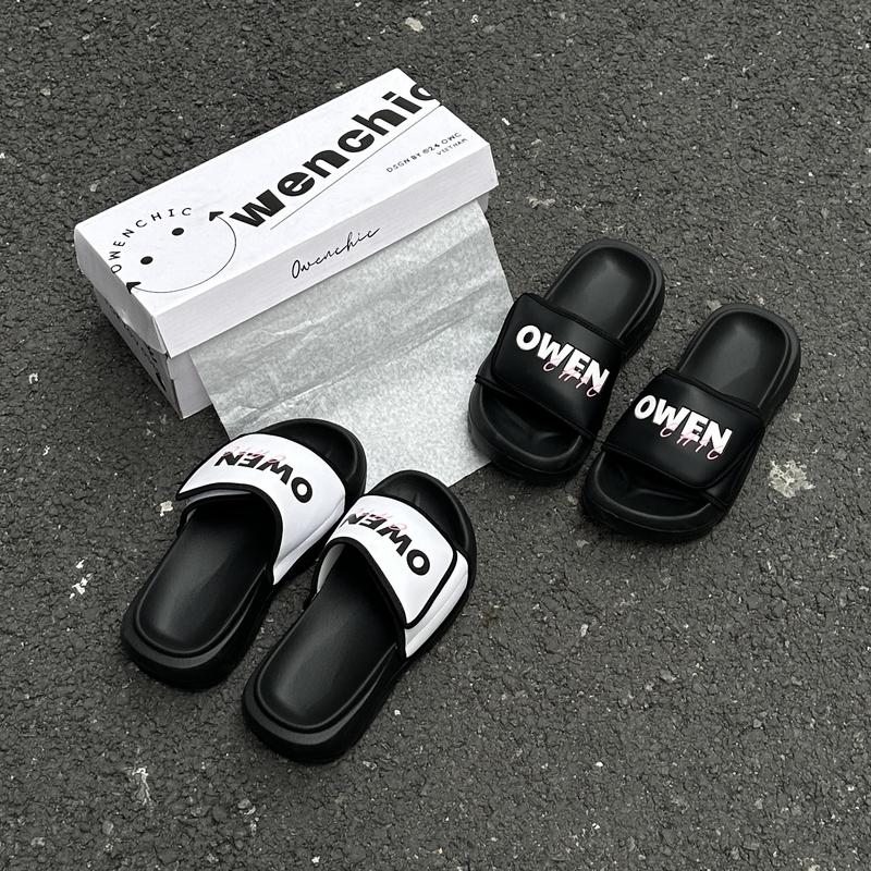 Owenchic Dép Owenchic Chunky Quai Dán Nam Nữ Đế Bằng Cao Su Êm Chân Kèm Hộp Bảo Hành Hỗ trợ đổi size