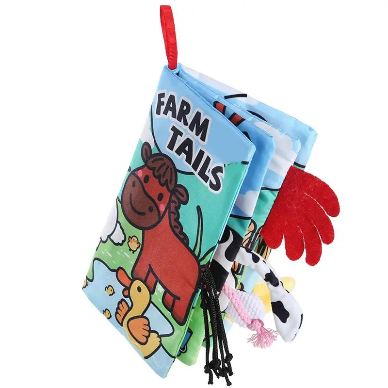 Farm Themed Cloth Book, 1 Count Tear-proof Animal Tail Cloth Book, Early Education Interactive Toy for Parent-child Time 7