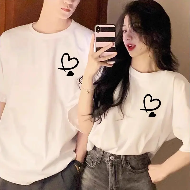 [Giá 1 áo] Áo thun, Áo phông mặc đôi dáng UNISEX hình TRÁI TYM ĐÔI nam-nữ phong cách Hàn quốc  Cotton