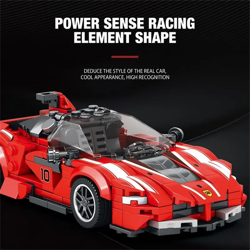 Red Dragon Balance Supercar Model Building Blocks, 360pcs/set DIY Assembly Building Blocks Toy, Creative Model Blocks Building Toy for Kids 4