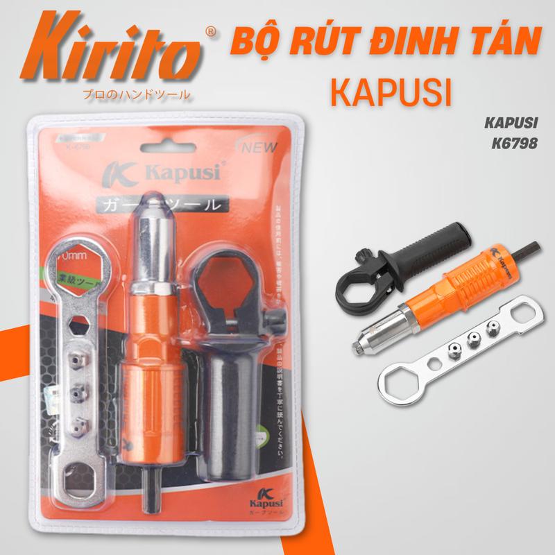 Bộ đầu rút đinh tán rive gắn máy khoan cao cấp KAPUSI bộ đầu chuyển đổi máy khoan thành đầu rút đinh rive chuyên