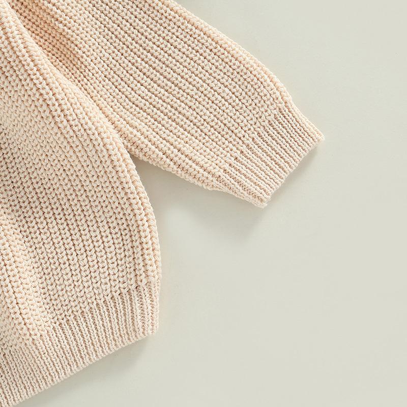 Product Introduction of Toddler Baby Round Neck Sweaters, Long Sleeve Solid Color Loose Knitted Pullovers 55