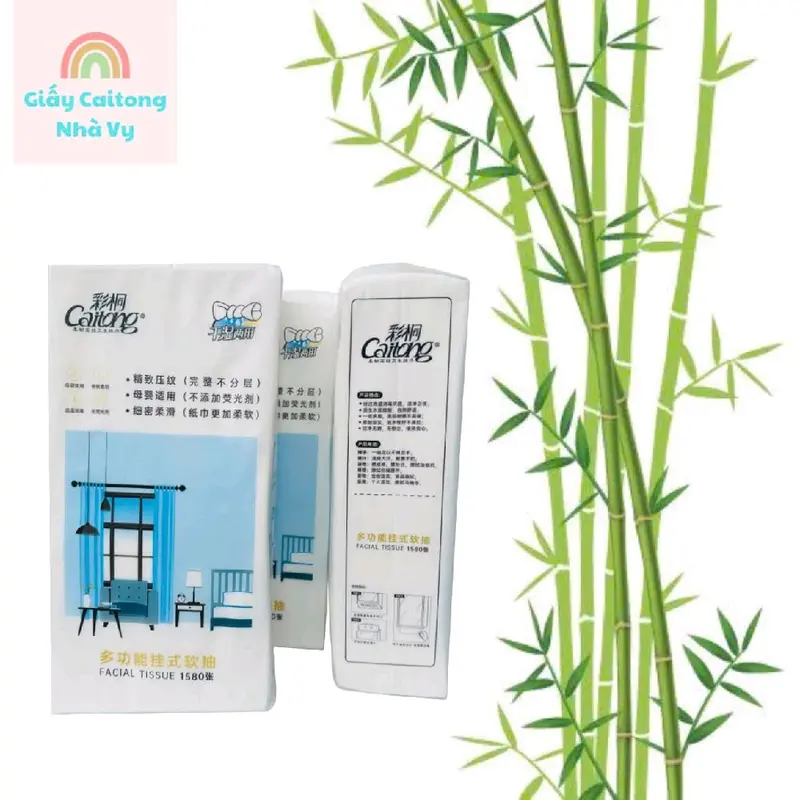 8 Bịch giấy rút Caitong, 1 bịch 1580 tờ, giấy ăn cao cấp đã có mặt 25 năm trên thị trường 1
