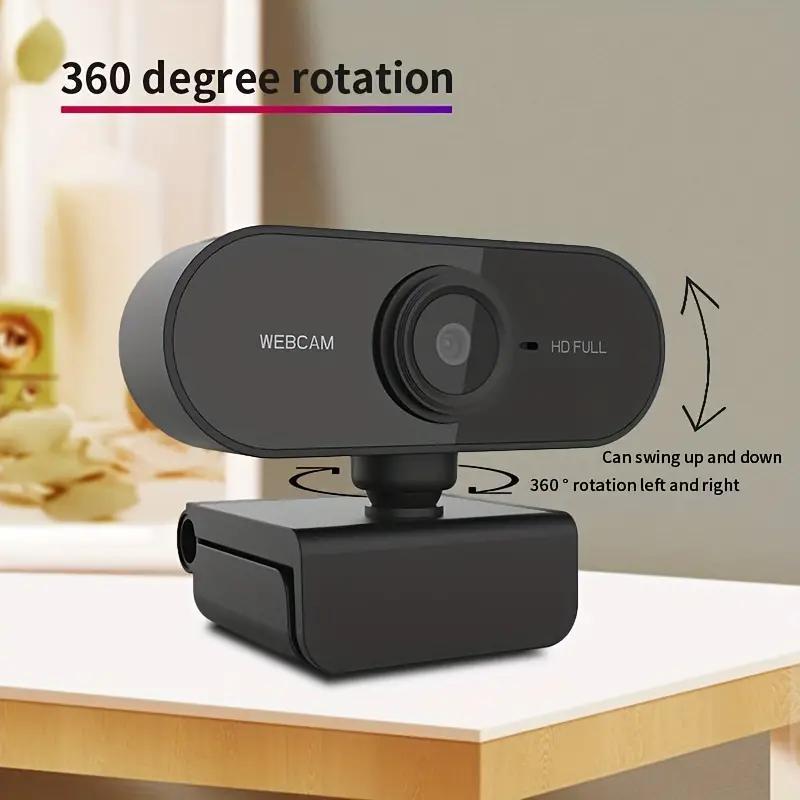360° Rotatable Plug & Play USB Webcam, 1 Count 1080P HD Webcam, Mini Computer Network Webcam for Real-time Video Phone Conference Work, Suitable for PC Mac Laptop 4