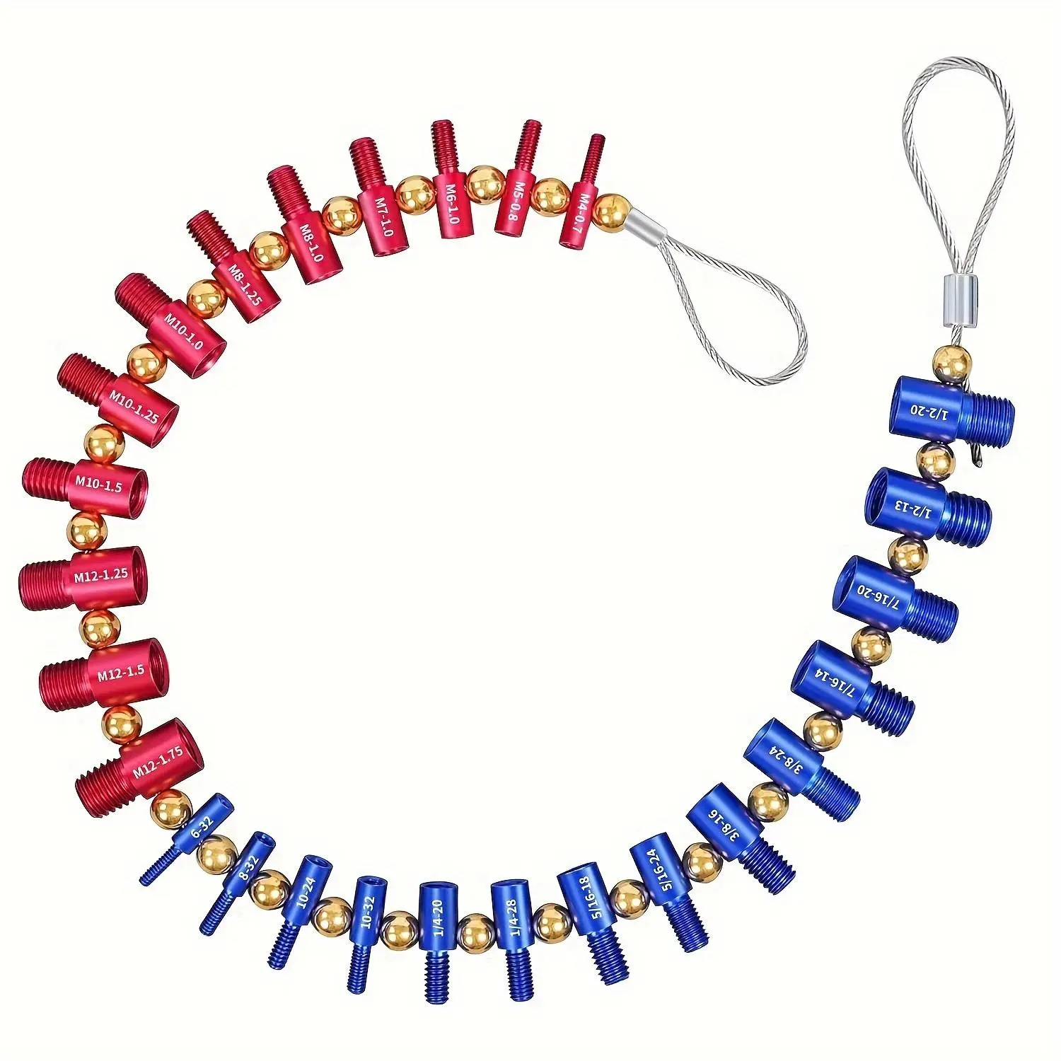 Detachable Nut & Bolt Size Gauge, 26 Male & Female Gauges, Thread Gauge Suitable for Detecting Fixed Bolts Or Threaded Holes in Enclosed Areas, Tool & Hardware