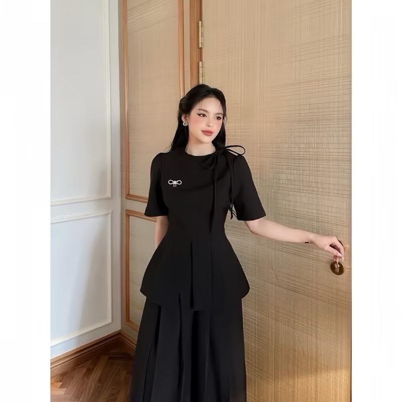 Product Introduction of Set áo peplum  và quần ống rộng xếp ly, set áo quần công sở thanh lịch Logastore _L161 18