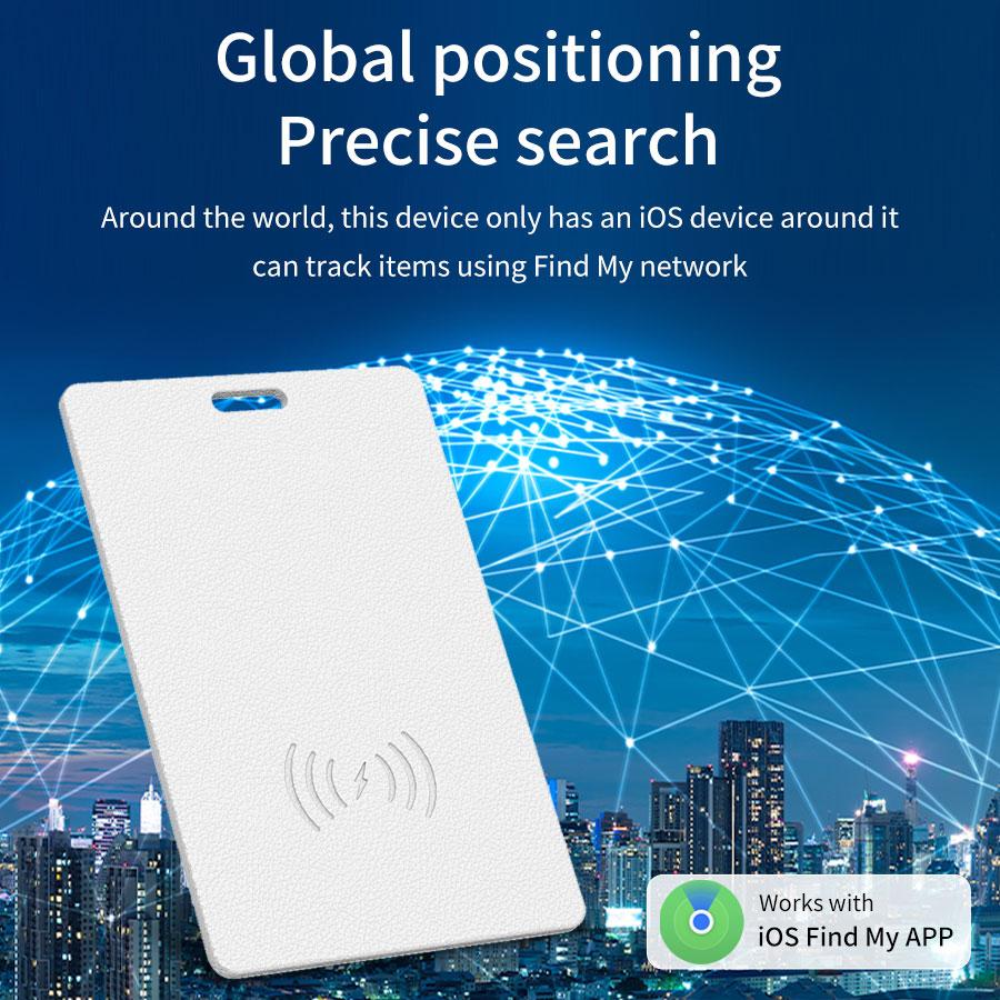 Rechargeable GPS Tracker for iPhone IOS Smart Tag Find My App MFi Bluetooth Anti-loss Card Global Positioner Locator Wallet Key