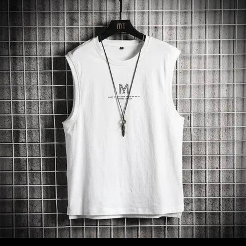 Áo thun ba lỗ nam tanktop in hình chữ M - thun cotton thoáng mát Menswear Menswear Menswear Menswear có thể giặt máy đơn giản 2