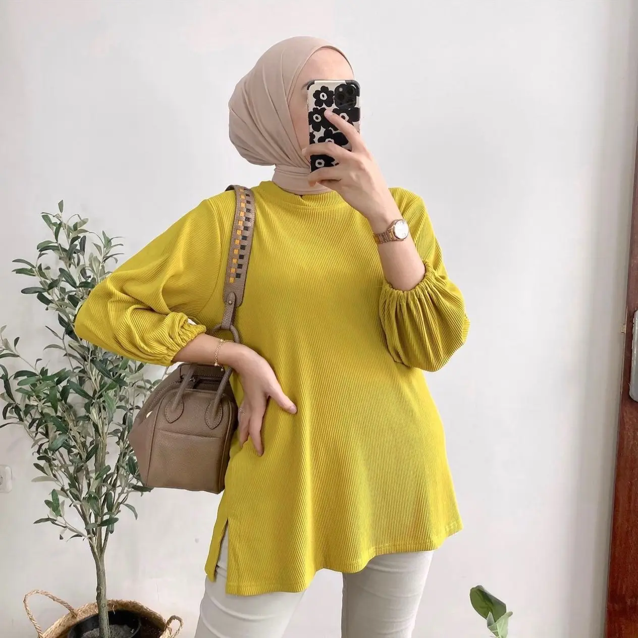 Top Knit Rib Nuna Hanover / Atasan Wanita Knitwear Tangan Baju