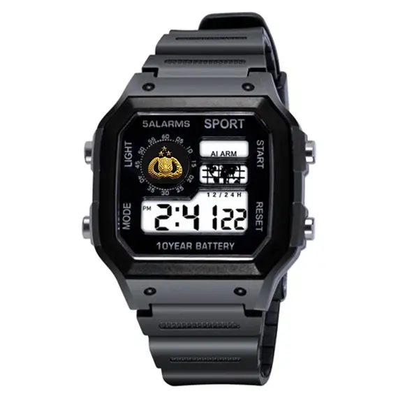 Jam Tangan POLICE POLISI POLRI Digital Tali Rubber Warna Hitam 0