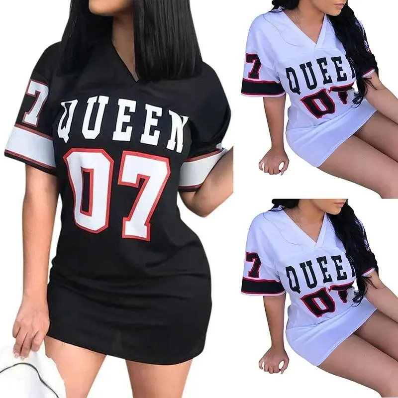 Women's Dress Hip-hop 07 Letter Printed Spring/summer Short Sleeved Dress