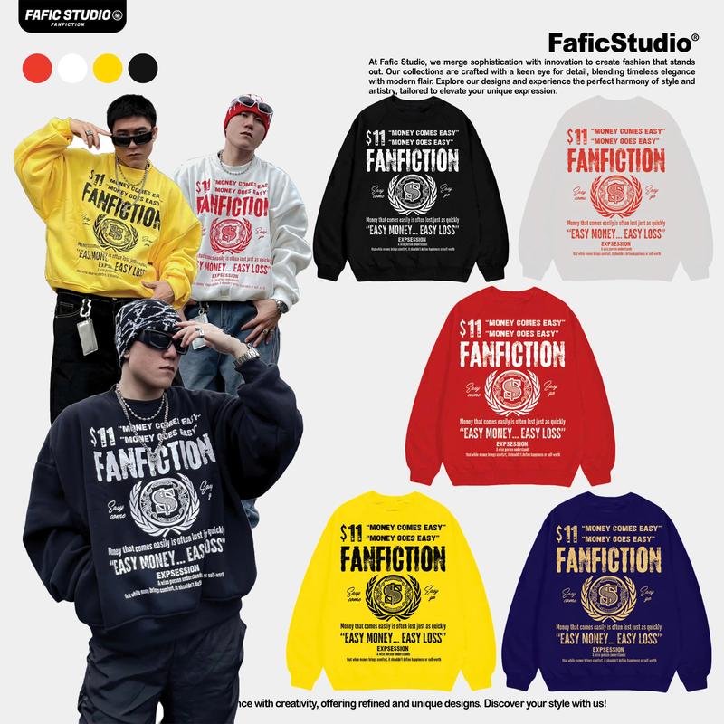 Áo sweater Hình in EASY FAFIC Studio Nam Menswear hình in có túi chất nỉ bông 380gsm dáng rộng boxy