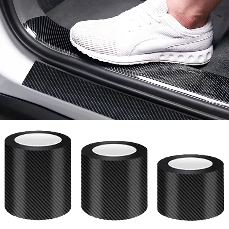 1 Roll of  Carbon Fibre Stripe Bumper Sticker DIY Sticker Anti-scratch Protection Strip Car Accessories Car Sticker