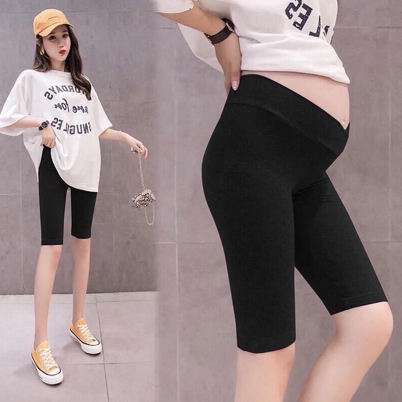 Product Introduction of Quần Bầu Legging Lửng Trên Gối Free size | Chất Cotton zip Siêu Co Giãn 5