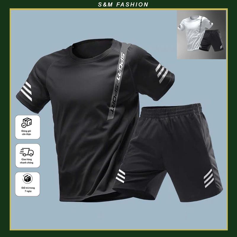 Bộ Đồ Set Quần Áo Thể Thao Nam Nữ 30-120kg S&M Fashion Sport Tập Thể Dục Chạy Bộ Tập Gym Không Xù Vải Co Dãn 4 Chiều Cầu Lông Gym Bóng Đá. Mã D23