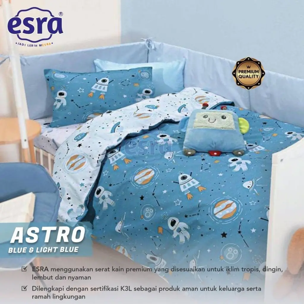 Bedcover Set Motif Astro Baby Whale Metropolitan Karakter anak  Bedcover Set Katun Cvc Premium Star Esra Beverly Motif Daun Leaf Bunga Anak Anak Bahan lembut 120x200 100x200 160x200 180x200 200x200 Karet anti geser