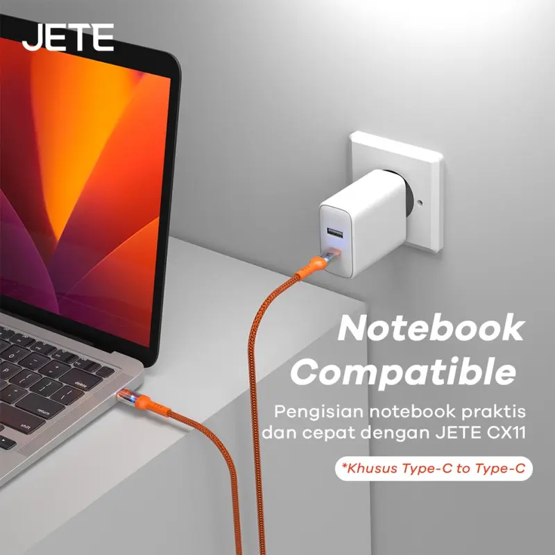 JETE - CX11 Type C To C Kabel Charging 65W Fast Charging -  Garansi 2 th 6