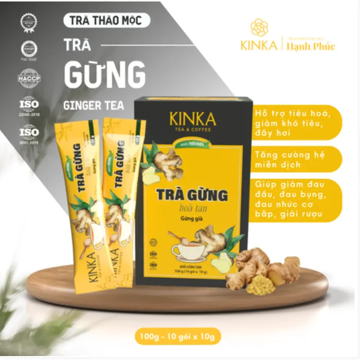 KINKA - Trà gừng hoà tan 100g (10 gói x 10g)