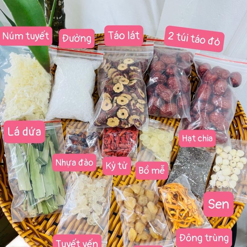 [ 500G SET LỚN ]  CHÈ DƯỠNG NHAN 14VỊ+ TẶNG KÈM 1 TÚI TUYẾT YẾN THƯỢNG HẠNG + KÈM CÔNG THỨC NẤU
