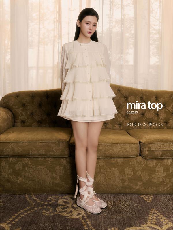 JOIE DES ROSES - Áo babydoll nhiều tầng bèo nhún phối nơ MIRA TOP