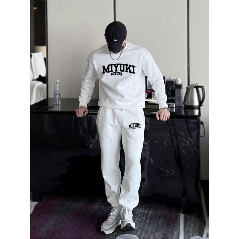 Bộ Nỉ Cổ Tròn Phối Chữ Phong Cách Trẻ Trung Siêu Đẹp Unisex Áo Unisex Áo Unisex Áo 0