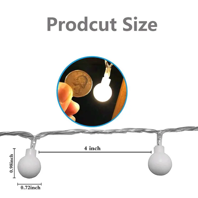 Lampu Hias TUMBLR Sperical Light String Portable baterai 1