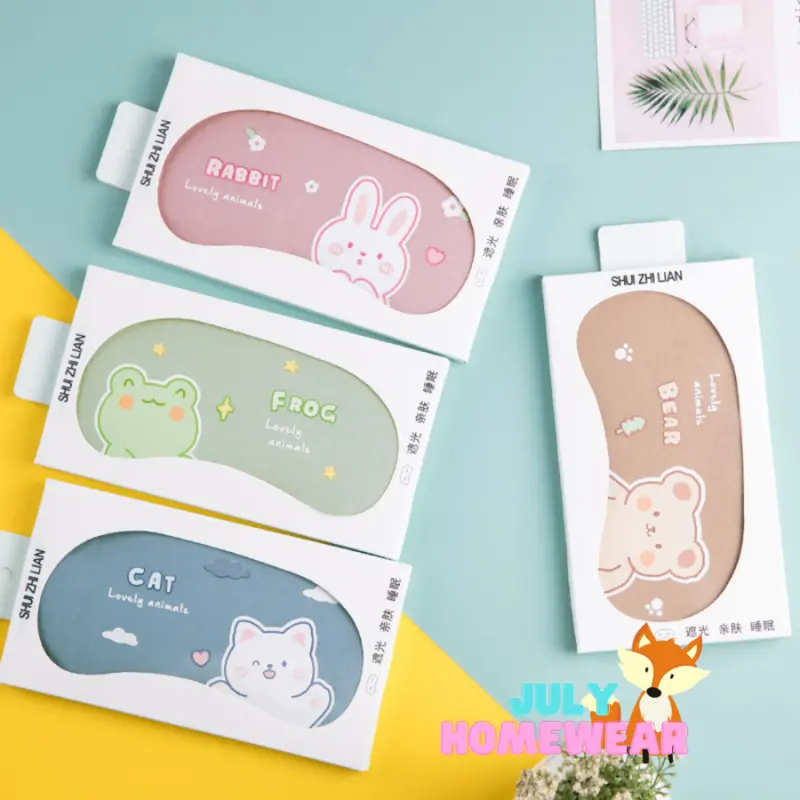 Bịt mắt ngủ họa tiết dễ thương cute kèm Gel Massage, băng che mắt ngủ hình thú cute JULY HOMEWEAR 2