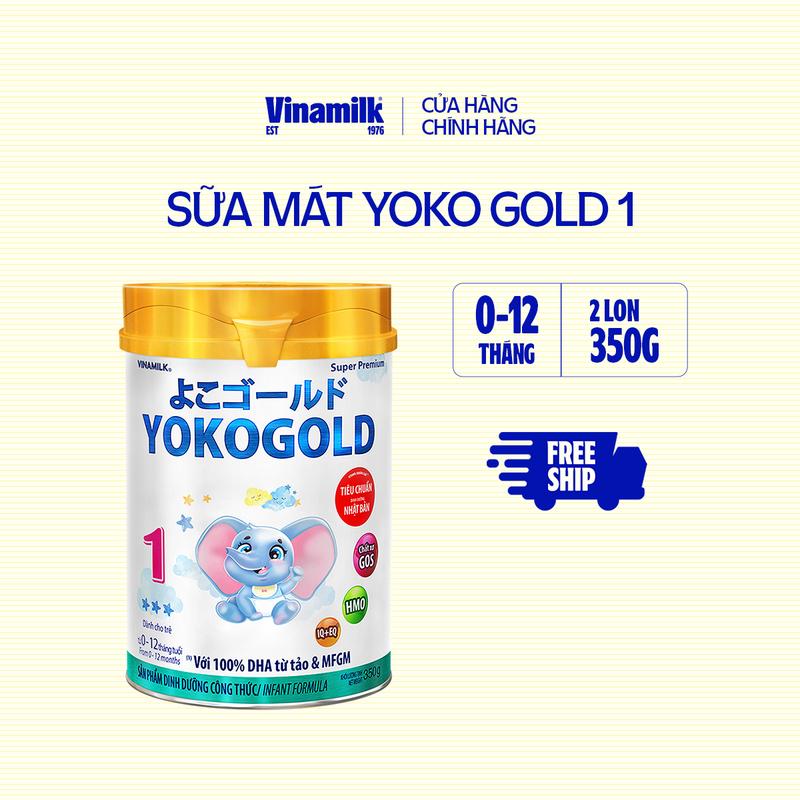  2 Hộp Sữa bột YOKO GOLD 1 - Hộp Thiếc 350g 