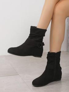 Women's Fashionable Solid Color Zipper Boots, Casual Comfortable Over-the-Knee Boots for Daily Wear, Lightweight Breathable Shoes for Women & Girls Snow Boots For Women