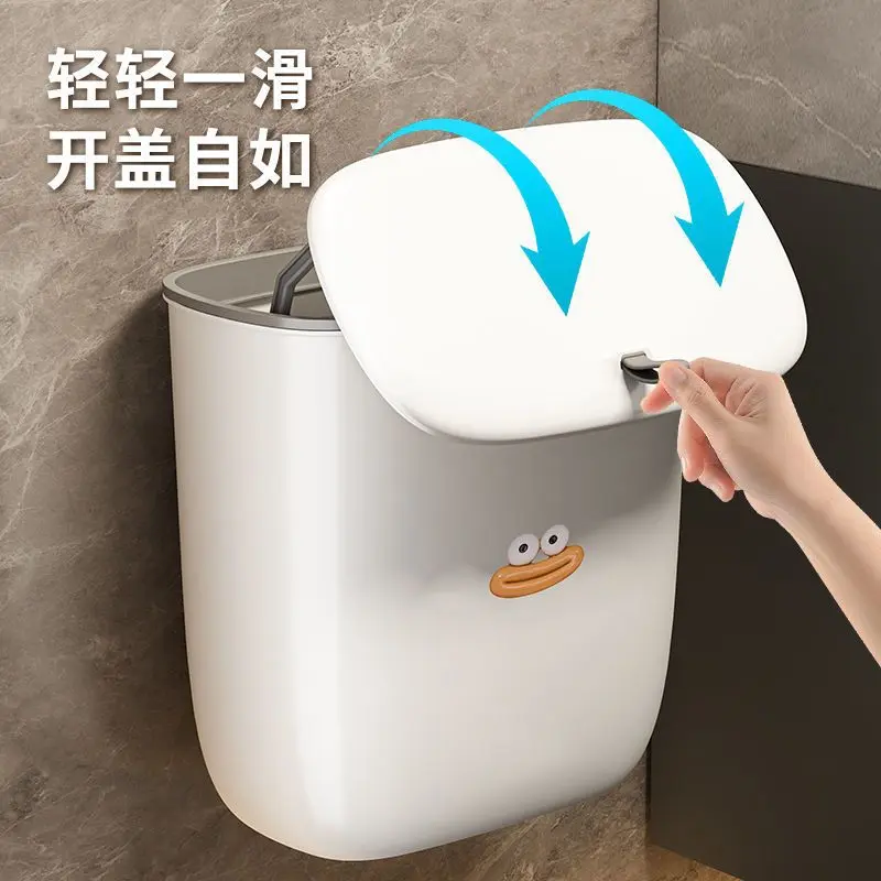 Thùng Rác Treo Tường Mẫu Mới, Có Nắp, Chống Mùi, Thích Hợp Cho Nhà Vệ Sinh Và Phòng Tắm, Có Khe Hở, Thùng Rác Treo, Thùng Đựng Đồ Gia Dụng Đồng Kitchen 2