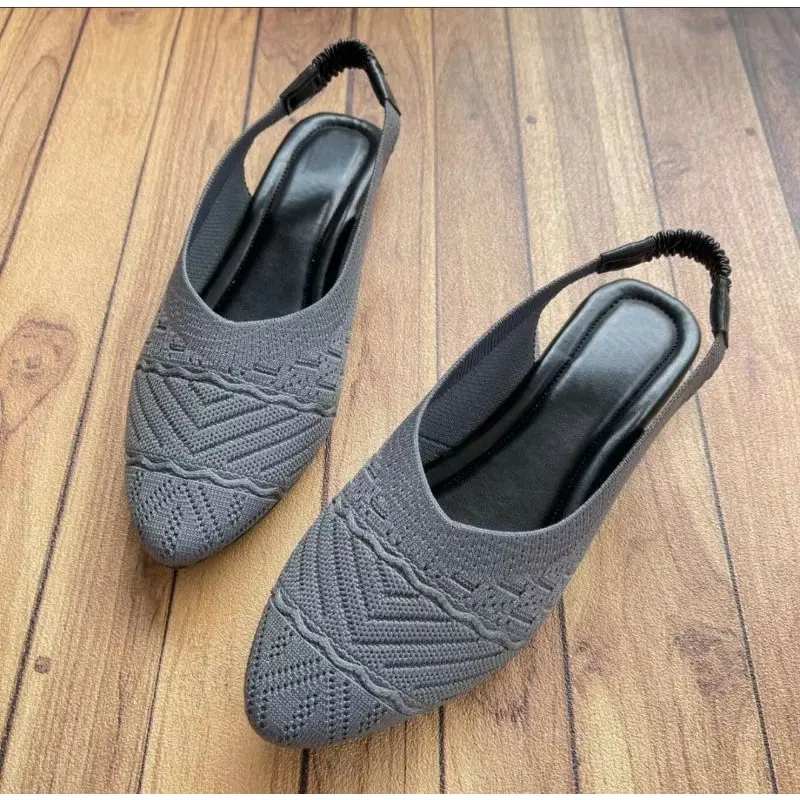 FLATSHOES WANITA RAJUT KARET BELAKANG 2