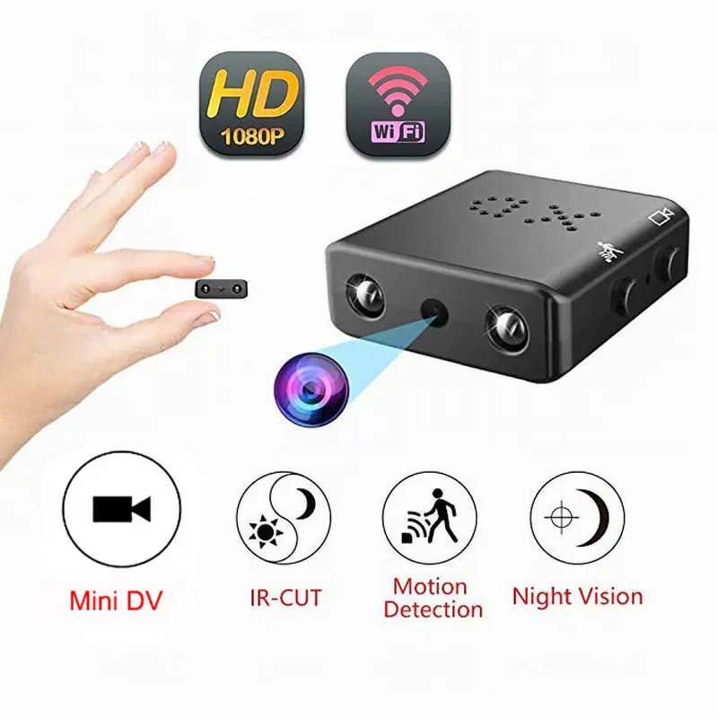 Mini WiFi 1080P Camera Full HD Security Recorder Camera Infrared Night Mode Micro DV Camera Motion Detection Card Cable Device Holder Iron Monitor Monitoring Phone Recording Remote Sd