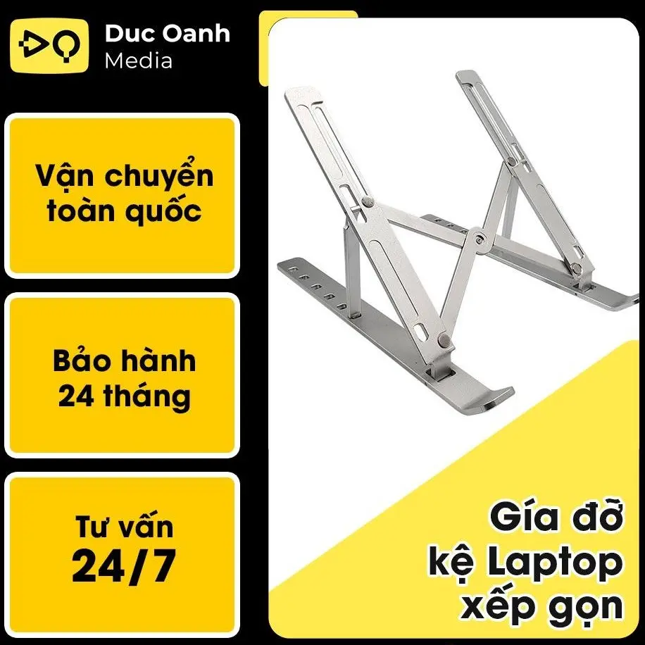 Kệ giá đỡ Laptop Macbook Ipad điện thoại hợp kim nhôm gấp gọn tản nhiệt thanh mát chịu lực