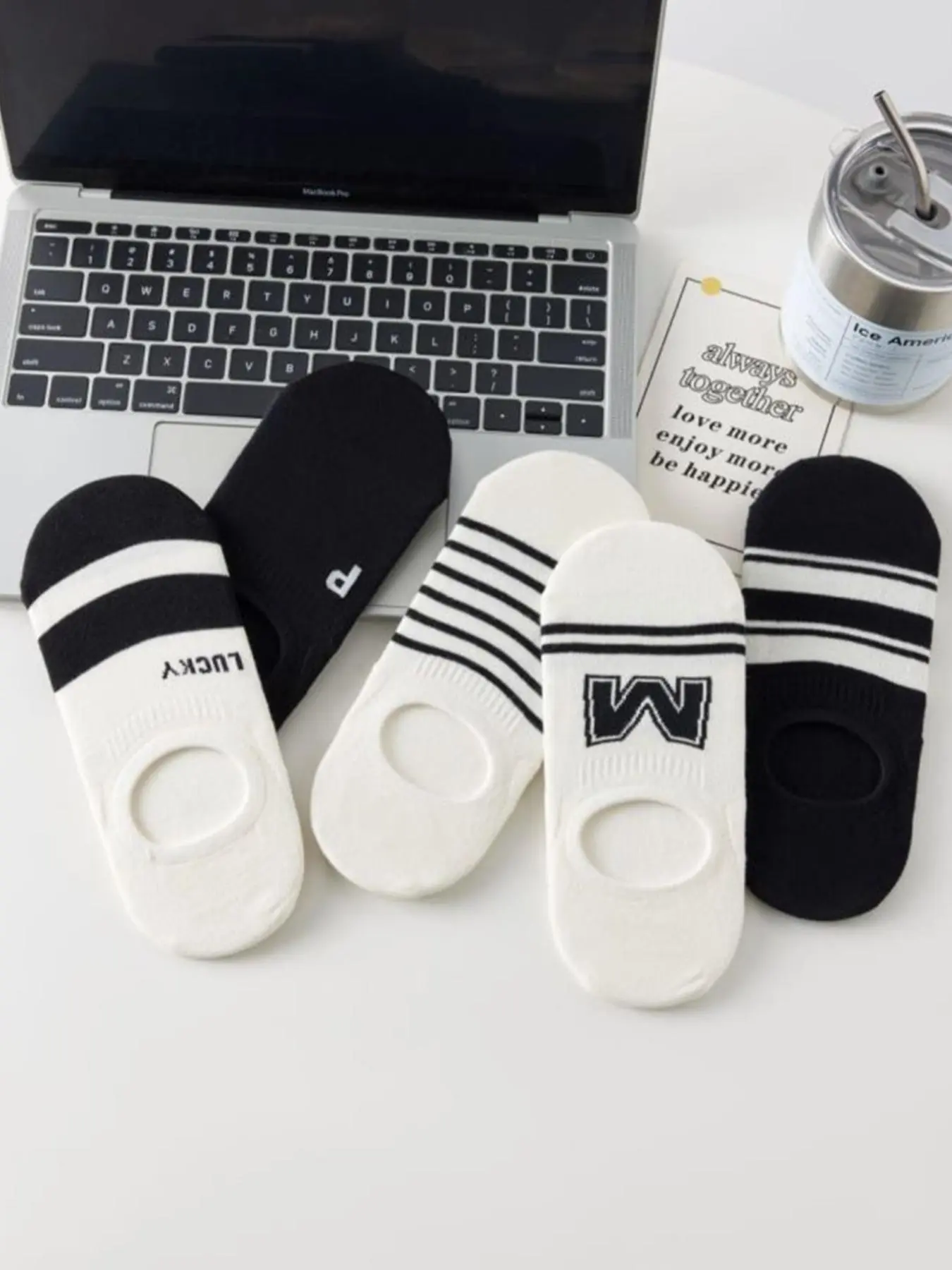 Women's 5 Pairs Colorblock Print Ankle Socks, Casual Soft Comfortable Breathable Low Cut Socks for Daily Wear, Multipack Knit Crew Socks for Spring Summer